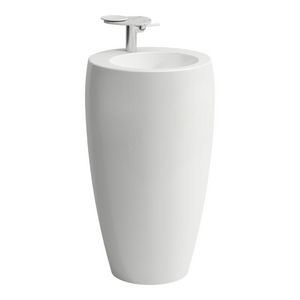 Wast. vrijstaand 530x530mm z. kraangat incl. afvoerplug lcc-wit
