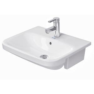 DURASTYLE #037555 halfinbouwwastafel 550mm wit met kraangat met overloop