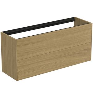Conca wastafelmeubel 120x37x55cm 2 laden zonder afdekblad light oak