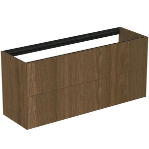 Conca wastafelmeubel 120x37x55cm 2 laden zonder afdekblad dark walnut
