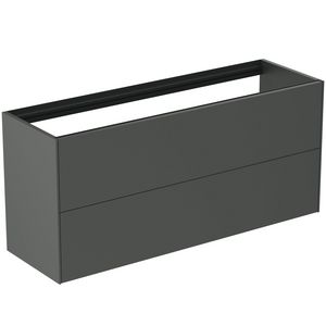 Conca wastafelmeubel 120x37x55cm 2 laden zonder afdekblad mat antraciet