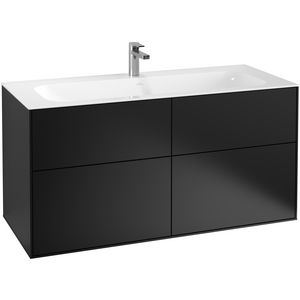 Onderkast v.wastafel 1196x591x498mm zwart mat gelakt 4xla