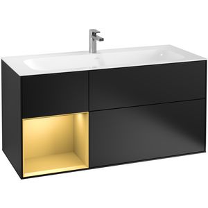Onderkast v.wastafel 1196x591x498mm mat zwart gelakt 3xla