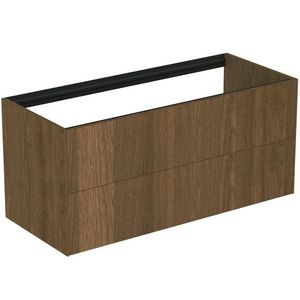 Conca wastafelmeubel 120x50x55cm 2 laden zonder afdekblad dark walnut