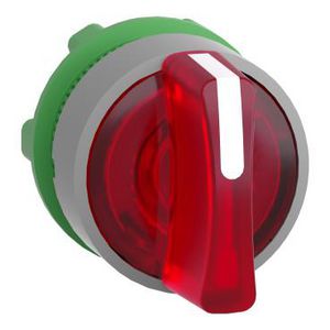 red illum selector switch head 3-pos return center cp grey