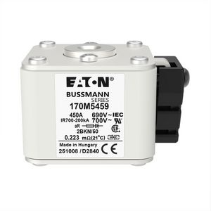 Zekering hoge snelheid 450A AC 690V 200kA 2 aR IEC UL VVE=6