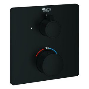 Afbouwdeel Grohtherm vierkant zonder omstel Matte Black (mat zwart) (prof) excl. inbouwdeel
