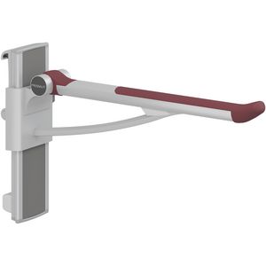 Toiletsteun 700mm zijw. rechts montage aan wandrail PLUS rood (incl. rail)