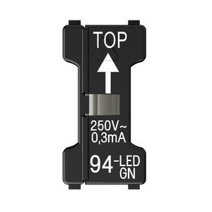 LED opsteeklampje groen 110-250 V. 1,1mA
