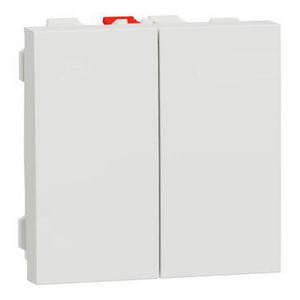 Serieschakelaar 10A Schroefloos 2 Modules Wit Unica