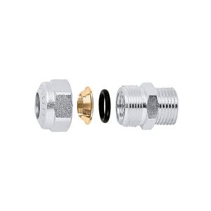 Mechanische kopeling recht 1/2"bt.x15mm sanitair chroom
