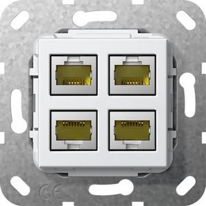 MJ RJ45 cat.6A 10 Gbit 4-v Basiselement zuiver wit