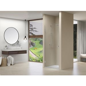 Nis draaideur 1 delig 770-770x2000mm 8mm helder glas chroom muurprofiel stabilisatiestang