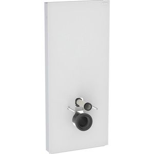 Reservoir MONOLITH 114cm tbv wandcloset front: Wit Glas,Zijafw.Geb,Alu.