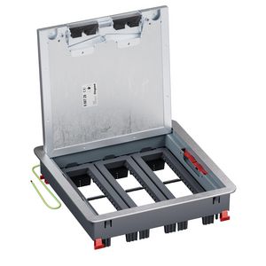 Dekselset metaal vierk.tapijtr.+inbouwframe hor.24mod. beton