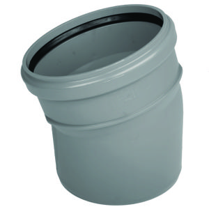 PVC manchet bocht 15° 200mm SN4 grijs mof/spie