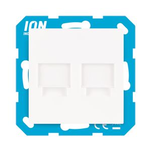 Modular Jack 2-voudig met Centraalplaat E1 Alpin Wit VVE=10