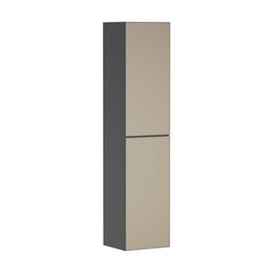 Hoge kast Slate Matt Grey / front patterned bronze 400/360 scharnieren links Xevolos E 54220390