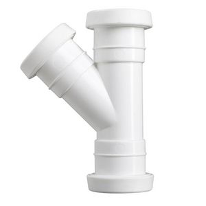 PP T-stuk 45° manchet wit 40mm