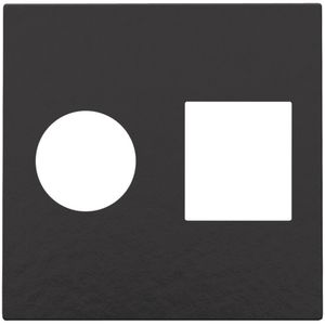 Afwerkingsset enkelvoudige coax/netwerkaans. RJ45 pianoblack