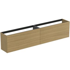 Conca wastafelmeubel 240x37x55cm 2 laden zonder afdekblad light oak