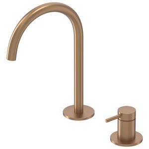 Wastafelmengkraan BOND 2-gats bladmontage sprong 171mm coldstart geborsteld mat koper