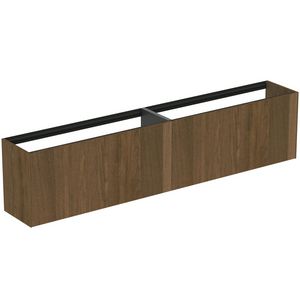 Conca wastafelmeubel 240x37x55cm 2 laden zonder afdekblad dark walnut