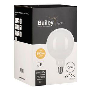 LED-lamp G125 OP FIL E27 DIM 8W 60W 800lm 827 Opal