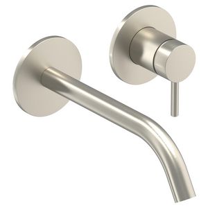 Wastafelmengkraan BOND afbouwdeel 2-gats sprong 195mm coldstart geborsteld nickel