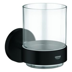 Essentials glas met houder mat zwart (prof)