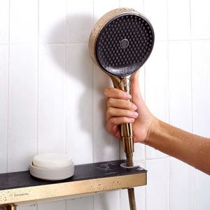 Rainfinity Muuraansluitbocht Porter 500 met douchehouder en planchet rechts Brushed Bronze