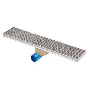 Keukengoot 1000x200mm RVS met onderuitlaat + zijuitlaat