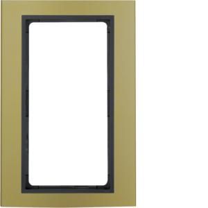 Afdekraam 1,5v vert. berker B.3 aluminium goud/antraciet mat