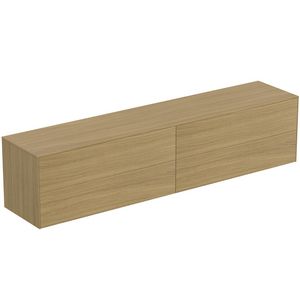 Conca wastafelmeubel 240x50x55cm 4 laden afdekblad zonder uitsnijding light oak