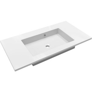 Meubelwastafel AMARO 90cm kunstmarmer wit zonder kraangat (cast marble)