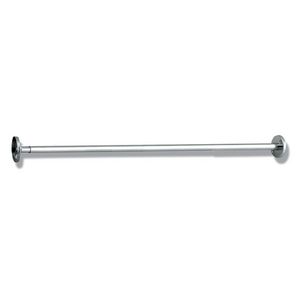 Buis tbv douchegordijn uitschuifbaar (800mm-1400mm) Ø20mm RVS glanzend gepolijst incl. bevestigingsrozetten