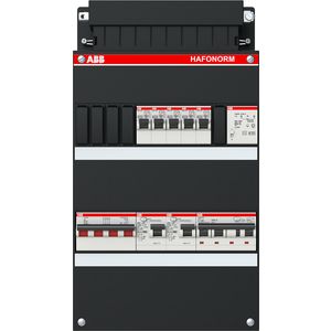 Groepenkast 5 groepen achter 2x 30mA + T + HS + C 3-fase