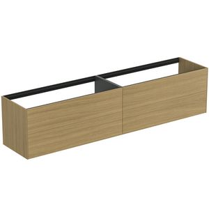 Conca wastafelmeubel 240x50x55cm 4 laden zonder afdekblad light oak