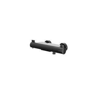 Badthermostaatkraan PACT hoh 150mm cooltouch cascade uitloop zwart chroom incl. s-koppelingen