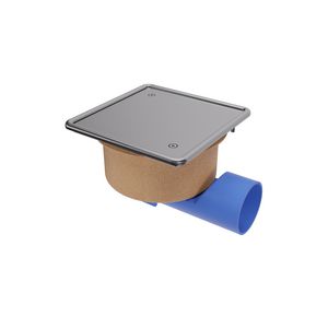 Put 200x200mm RVS ZU./OU. 75mm zijuitlaat luchtdicht