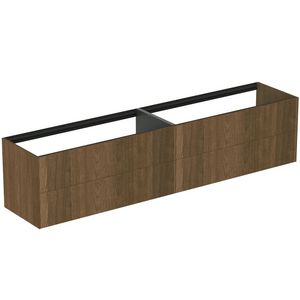 Conca wastafelmeubel 240x50x55cm 4 laden zonder afdekblad dark walnut