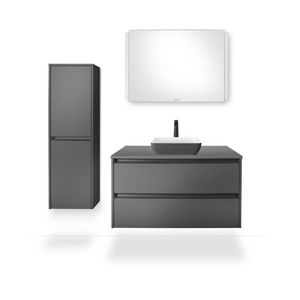 Tulum 1-hendel wastafelmengkraan XL highriser zwart M 50x200x265mm