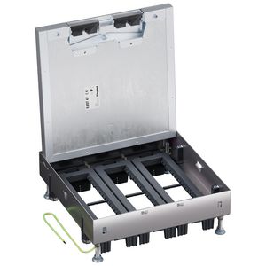 Dekselset metaal vierk.markeerr.+inbouwframe hor.24mod. beto
