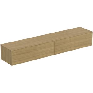Conca wastafelmeubel 240x50x37cm 2 laden afdekblad zonder uitsnijding light oak