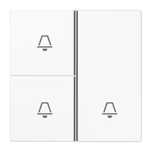 Tastafdekking compleet 3-voudig DCM bel LS alpine wit VVE=10