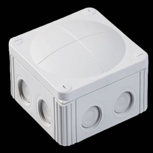 Kunststof kabeldoos 110x110x66mm grijs, met 5-polige klemsteen (COMBI607/5LG) VVE=3