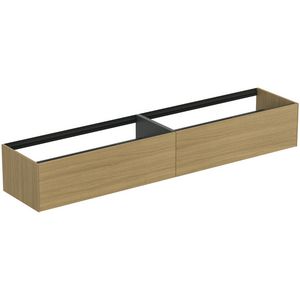 Conca wastafelmeubel 240x50x37cm 2 laden zonder afdekblad light oak