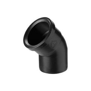 Bocht Rolux luchttoevoer 45° PP 80 zwart