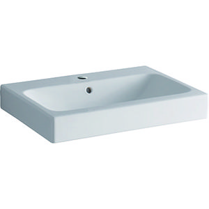 ICon wastafel 60x48,5cm wit met kraangat + overloop Keratect