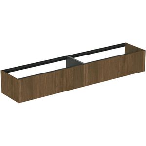 Conca wastafelmeubel 240x50x37cm 2 laden zonder afdekblad dark walnut